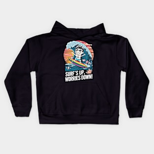 Catch the Wave - Surfing Away the Stress Kids Hoodie